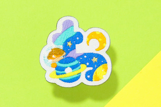 お-ひらがなワッペン(宇宙恐竜)