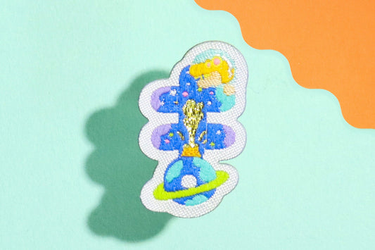 ま-ひらがなワッペン(宇宙恐竜)