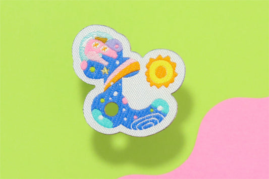 む-ひらがなワッペン(宇宙恐竜)