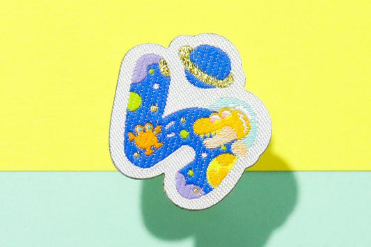 ら-ひらがなワッペン(宇宙恐竜)