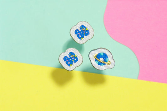 濁音-ひらがなワッペン(宇宙恐竜)