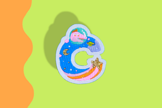 C-アルファベットワッペン(宇宙恐竜)