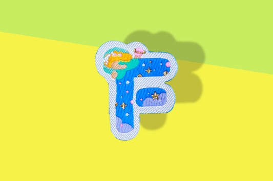 F-アルファベットワッペン(宇宙恐竜)