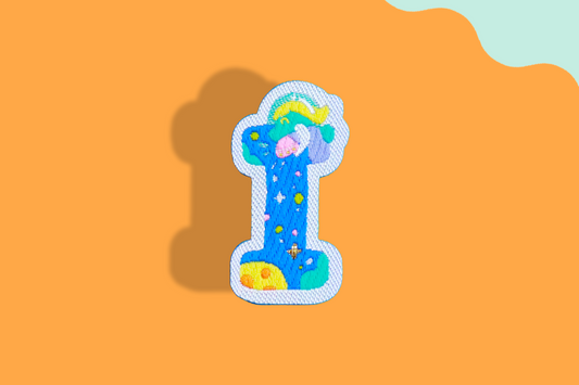 I-アルファベットワッペン(宇宙恐竜)