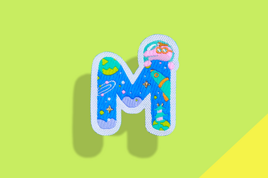 M-アルファベットワッペン(宇宙恐竜)