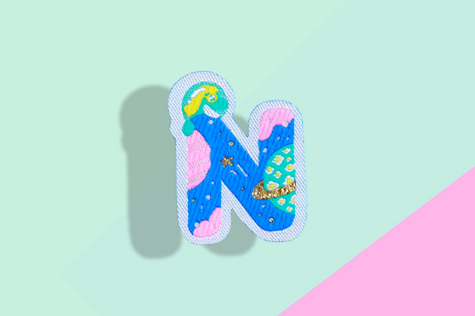 N-アルファベットワッペン(宇宙恐竜)