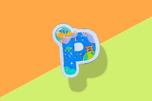 P-アルファベットワッペン(宇宙恐竜)