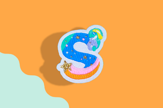 S-アルファベットワッペン(宇宙恐竜)