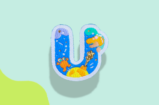 U-アルファベットワッペン(宇宙恐竜)