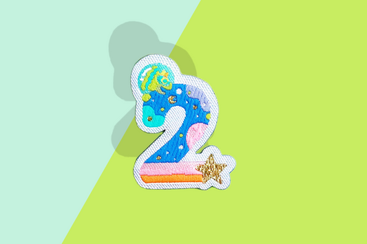 2-数字ワッペン(宇宙恐竜)