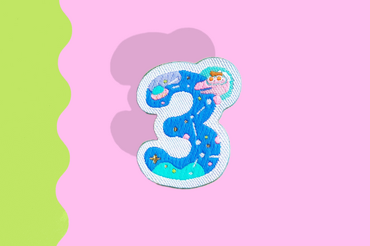 3-数字ワッペン(宇宙恐竜)