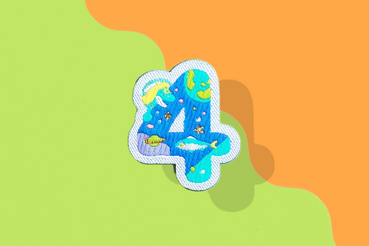 4-数字ワッペン(宇宙恐竜)