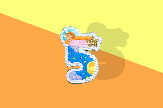 5-数字ワッペン(宇宙恐竜)