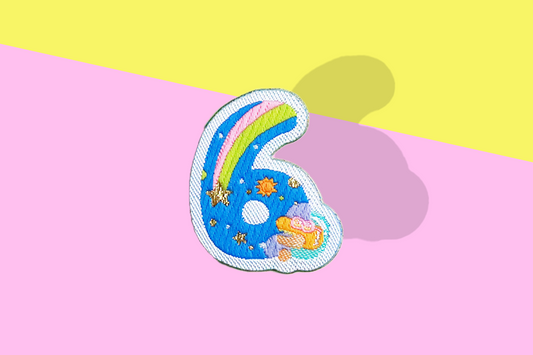 6-数字ワッペン(宇宙恐竜)