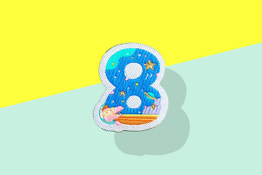 8-数字ワッペン(宇宙恐竜)