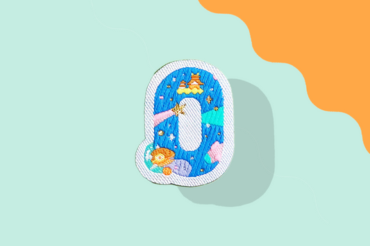 0-数字ワッペン(宇宙恐竜)