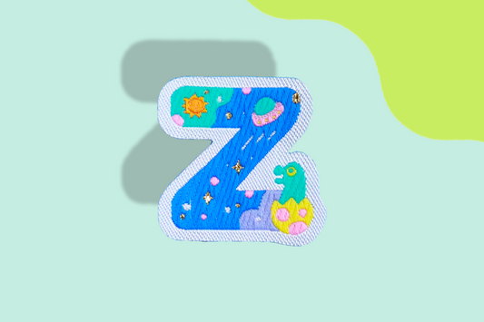 Z-アルファベットワッペン(宇宙恐竜)